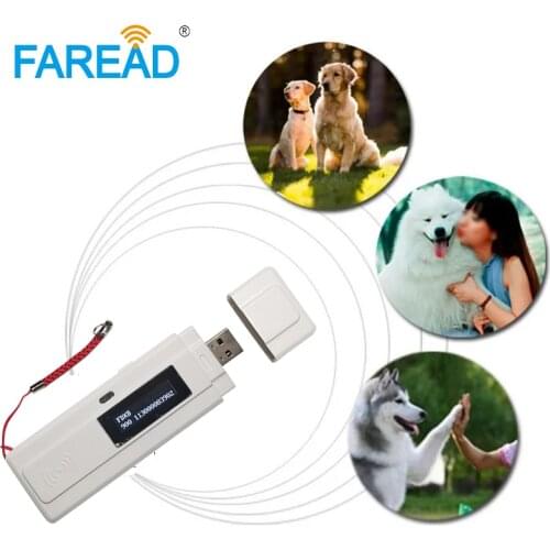 Hot sale x1pc ISO 134.2KHZ RFID microchip for pet with syringe+ 1pc dog chip scanner for animal ID FDX-B USB