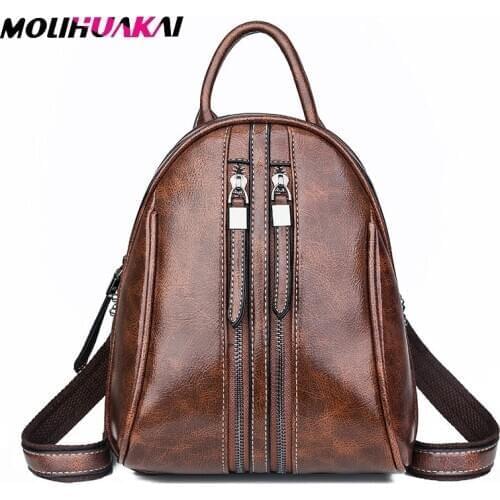 Small backpack women leather Shoulder Bag 2019 Winter Multi-Function mini backpacks female School bagpack bag for teenage grils