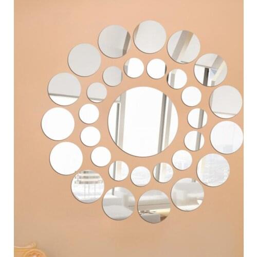 Stickers My House 31X Round Mirror Wall Sticker Acrylic Surface Decal Home Room DIY Art Decor Home Decoration 17OCT30