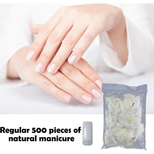 Flat Shape False Nail Art Tips Save Time and Energy for Convenience Full Half Cover UV Gel Manicure Tools 500pcs/bag