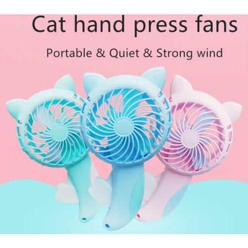 Handheld Fan Household No Battery Mini Fan Electric Fan Usb Pocket Fans Coloured Manual Handpress Portable Cartoon Fans Cooling