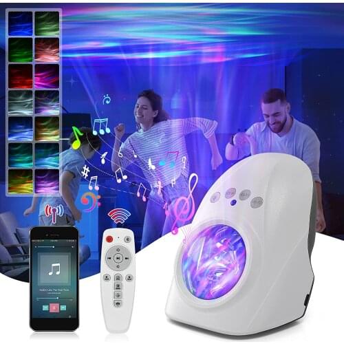 Aurora starry sky projector Night Light with Bluetooth Player LED galaxy Atmosphere lamp for children gift home decor party