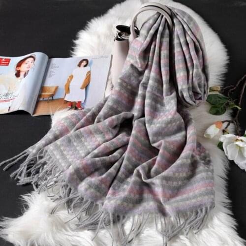 Student winter cashmere scarf female Korean version Japanese girl double-sided plaid wild shawl British fashion warm scarf shawl