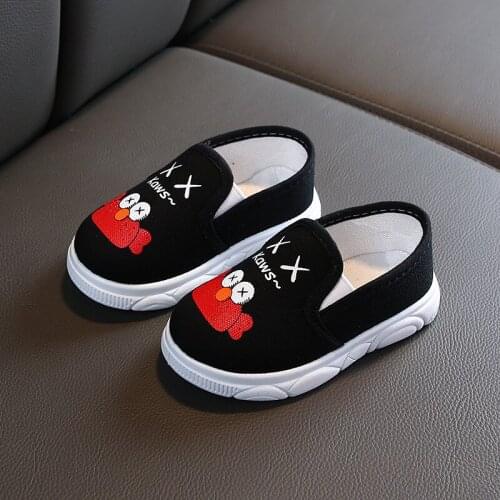 Little Boys Girls Cute Cartoon Canvas Shoes Casual Soft Childrens Shallow Moccasin Loafers Kids Sneakers New Toddler Baby Shoes