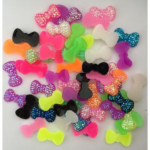 Resin BOW 250pcs 7*12mm FlatBack Appliques Wedding Decoration Diy Craft C25A*5