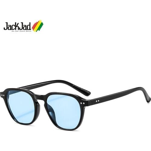 JackJad 2020 Fashion Square Style Tint Ocean Lens Sunglasses Two Dots Rivets Eyewear Brand Design Sun Glasses Oculos De Sol 3397