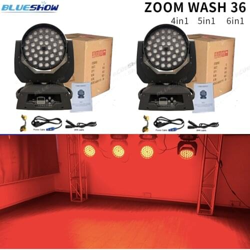 No tax 2x LED Wash Zoom Moving head 36x12W RGBW 4in1 Lyre Zoom Wash Lights Moving Head Light Stage Power In Out DMX512 Beam Wash