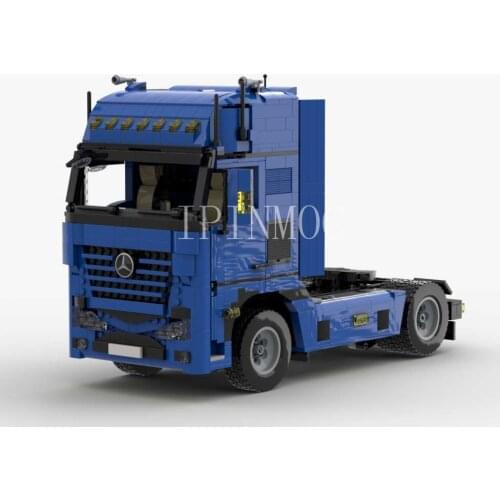 Technology building block moc-5648 red benka car trailer container remote control assembly toy boy birthday gift