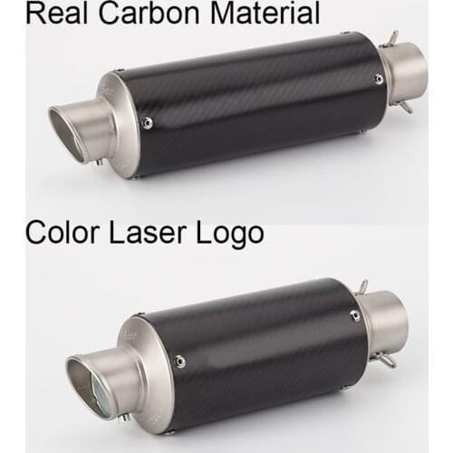 Universal Motorcycle Modified Exhaust Pipe Fit All 36-51mm Moto Pipes Carbon Fiber BLACK SILVER LEOVINCE Exhaust Pipe Muffler
