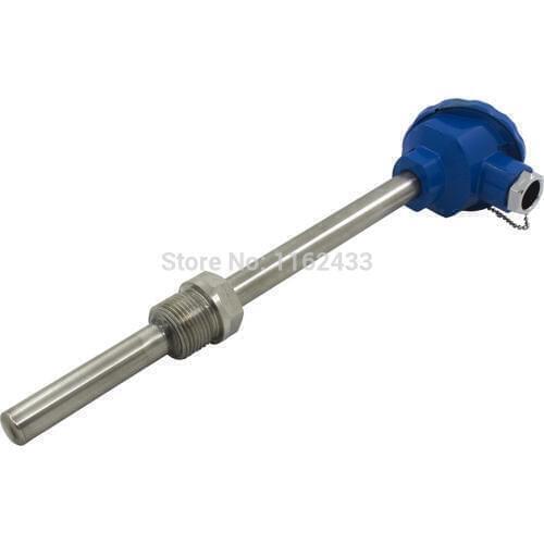 WRN-230 K type 300mm sensing 150mm cold side probe with thread armor connection thermocouple temperature sensor long term 0-800C