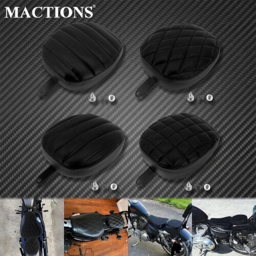 Motorcycle Rear Passenger Cushion Seat Pillion Pad Black Leather For Harley Sportster 48 XL1200X 10-15 Seventy Two XL1200V 12-15