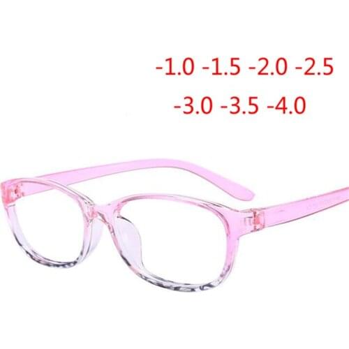 -1.0 -1.5 -2.0 -2.5 -3.0 -3.5 -4.0 Finished Myopia Glasses Women Men Short-sight Eyewear Black and Pink Frame Myopic Eye Glasse