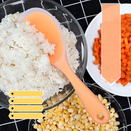1PCS New High quality Kitchen Tool Rice Server Rice Spoon Silicone Sushi Rice Non-stick Paddle Tablespoons