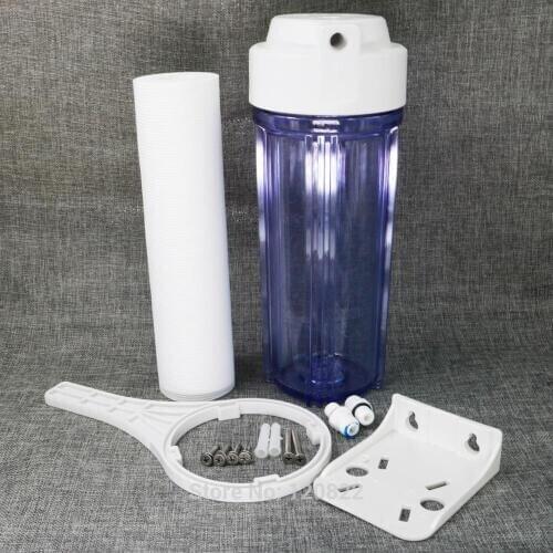 10inch Hanging Single-Stage Household Pre-filter Water Filter Filtration System Housing 1/4" port Water Purifier with PP Cotton