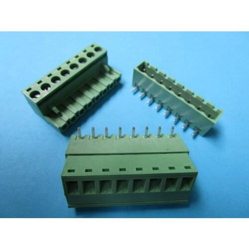 100 Pcs Close Angle 8pin 5.08mm Screw Terminal Block Connector Pluggbale Type