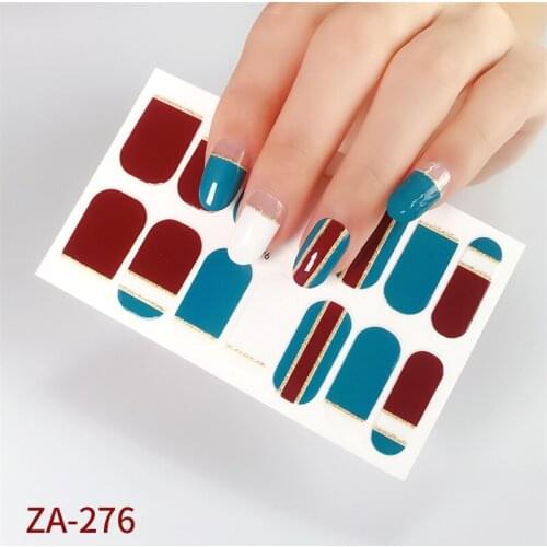 14 Stickers 3D Leopard Print Fashion Nail Stickers Ladies Salon Self-Adhesive Design Designer Full Coverage Nail Stickers