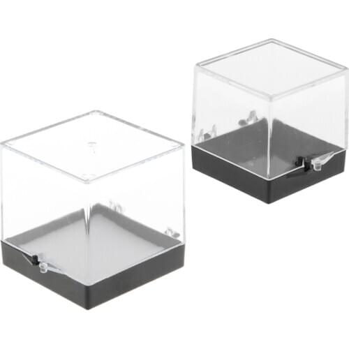 Acrylic Display Cases Show Box Case Dustproof Protection Cube for Gemstone Figures & Statues Collection - 2pcs