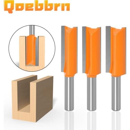 3PCS 8mm Shank Straight/Dado Bit Milling Cutter Single Double Flute Wood Cutters Tungsten Carbide Router Bit Woodworking Tool Se