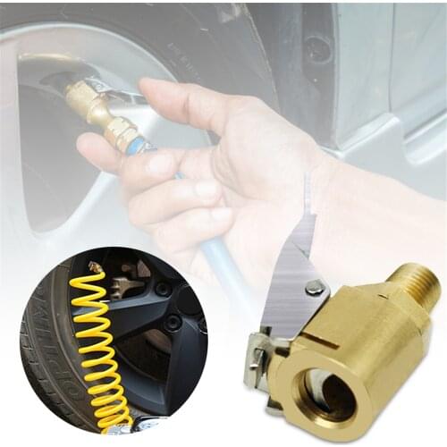 Car Air Pump Thread Nozzle Adapter Car Truck Brass Air Pump Chuck Tyre Valve Cars Accessories Clip Clamp Connector Adapter