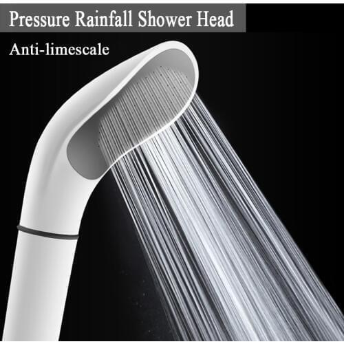 White Shower Bath Head Stream Handheld Shower Head Pressure Rainfall Shower Head Anti-limescale Home Bathroom Accessories