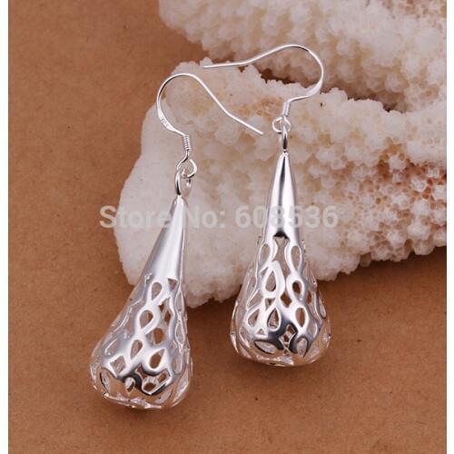 Free Shipping Wholesale fashion jewelry Earrings ,S925 Sterling Silver color Jewelry Earrings . QE337