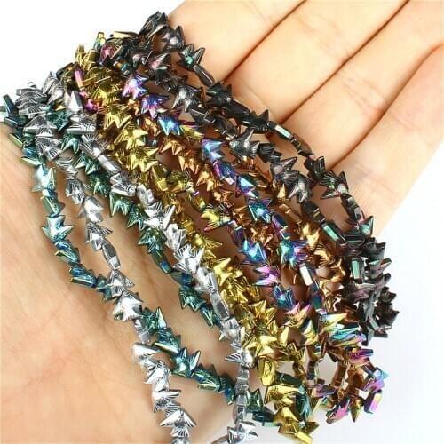 Natural Stone Hematite Fish Shaped Loose Beads 4x2mm Color Plated Magnet Beads For Jewelry DIY Necklace Bracelet Accessories