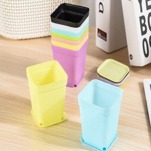Colorful succulent flower pot seedling small square pot plant plastic flower pot