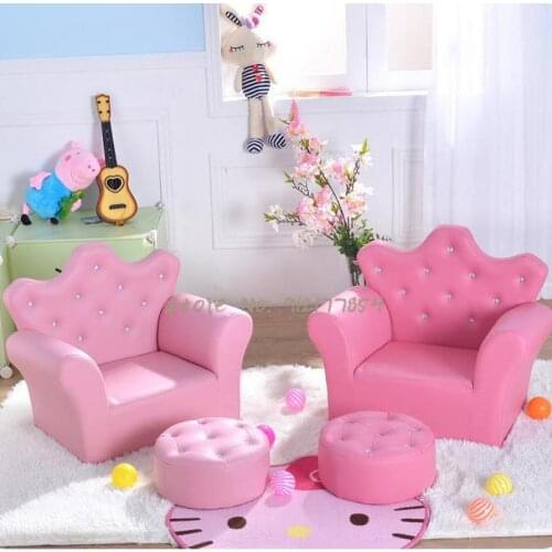 Childrens sofa cute crown baby small sofa sofa with stool mini princess baby sofa special offer