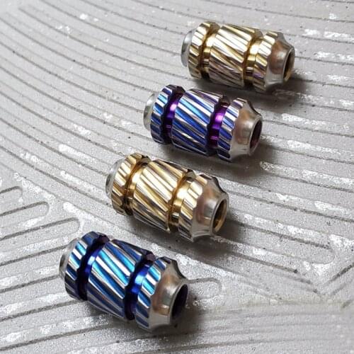 Long Style Gray Blue Yellow Titanium Knife Beads DIY Paracord Bead Sand Wash Flashlight Pendant Gift