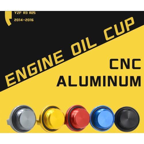 FOR YAMAHA YZFR3 R25 Motorcycle Aluminum Engine Oil Filter Cup Plug Cover Screw FOR YAMAHA YFZ R3 YFZ R25 2014 2015 2016 R3 R25