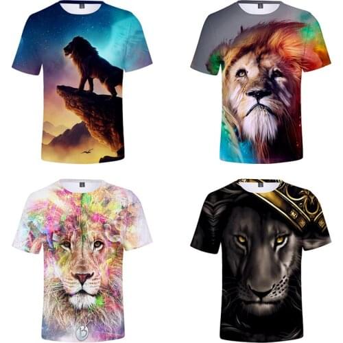 Fashion Cool Print 3d T Shirts King Lion Summer Men Women T-shirt Short Sleeve O-neck 3D T-shirts Tee Shirt Sweatshirts Tops 4XL