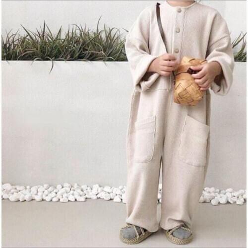 2021 New Girls Boys Overalls Spring Cotton Fashion Kids Pants 1-6t QI363