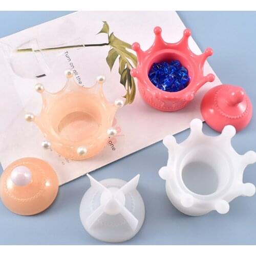 Sweet Crown Shape Storage Box DIY Silicone Mold Set Home Storage Jewelry Candy Storage Resin Mold Crystal Epoxy Mold For Gift