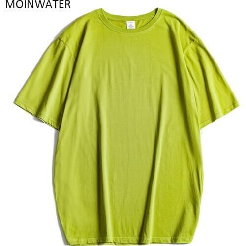 MOINWATER Women New Plus Size T shirts Tops Lady Cotton Casual Oversized Tees T-shirt MT20083