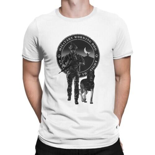 Military Working Dog Guardians Of The Night Men T Shirts Malinois Belgian Novelty Tee Shirt Round Collar T-Shirts Plus Size Tops