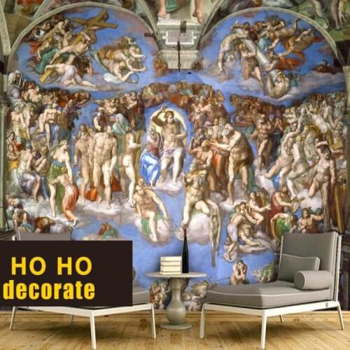 Custom size European church oil painting wallpaper mural world famous painting wallpaper house ceiling living room bedroom