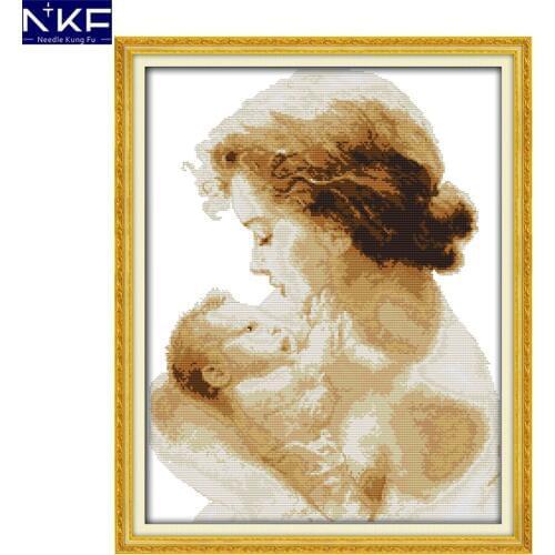 NKF Mothers love figure style handcraft needlepoint kits counted stamped canvas Christmas cross stitch sets for home decoration