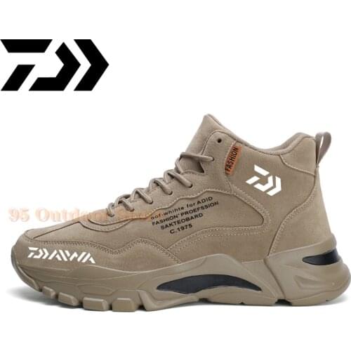 Daiwa New Men Sport Shoes Outdoor Hiking Fishing Shoes Mens Waterproof Hiking Shoes Plus Non-slip Wear-resistant Fishing Shoes