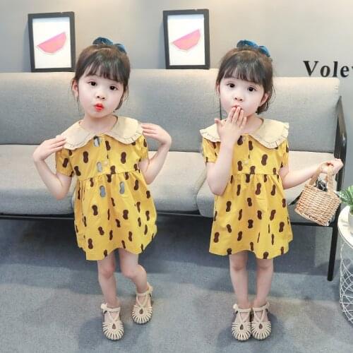 New Summer Girl Foreign Style Fashion Dress Baby Girl 1-5 years old Short-sleeved Dress Korean princess dress baby girl clothes