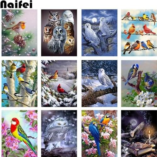 Full round drill animal 5D diamond painting owl in the snow 3d DIY diamond embroidery birds Cross Stitch Rhinestone home Decor