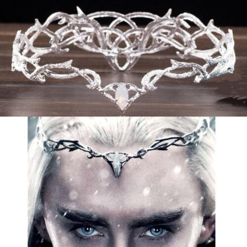 New cosplay prop Movie Elven King Thranduil Crown Circlet Elf Wedding Headwear headband for girl boy adult size