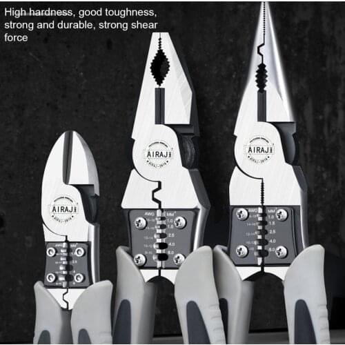 Industrial Multifunctional Pliers Crimping Plier Hand Tool Pliers Wire Rope Crimping Tool Wire Cable Cutter Anti-slip Tools