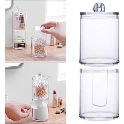 Clear Acrylic Cotton Pad Container for Cotton Swab Holder Organizer Acrylic Drawer Containers Tips Makeup Container