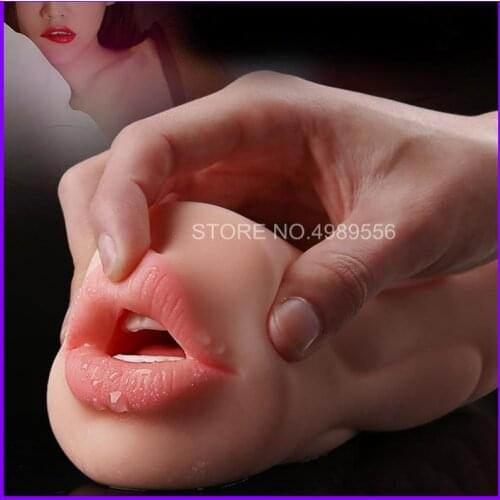 Realistic Vagina Oral sex Aircraft Cup Pocket Pussy Blowjob Male Masturbator Deep Throat Sex Toys for Men Blow job Masturbator