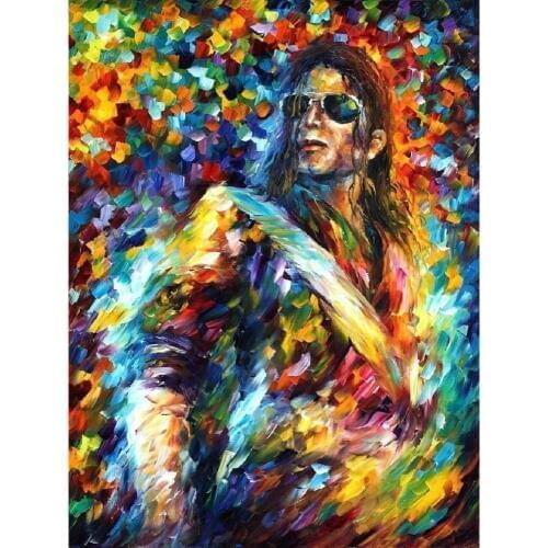 Hand painted Palette knife oil painting Portrait michael jackson famous modern art on canvas for room decor