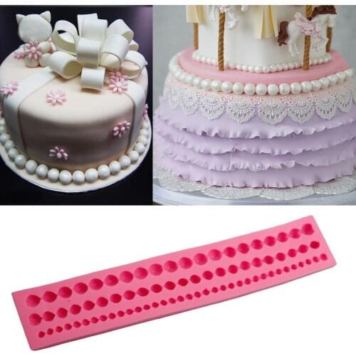 Silicone Mold Diy Pearl String Paste Bead Clay Mold Fondant Cake Silicone Tool Decor Cake Decorating Tools Kitchen Baking Mold