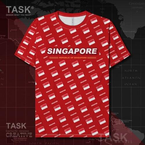 Singapore Singaporean SGP Quick Dry t shirt brands Running new mens sporting casual t-shirt mens shirts gym summer clothes