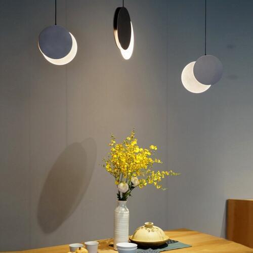 LED Nordic modern simple dining room bedroom bedside study room creative personality decoration crescent Chandelier