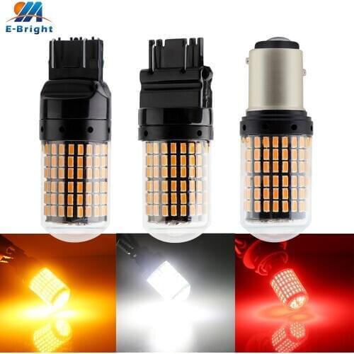 1pcs T20 7443 LED Bulbs CanBus 3014 144 SMD LED No Error 1157 BAY15D P21/5W 3157 Led Lamp For Brake Light No Flash For Brake