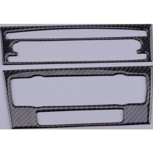 Carbon Fiber Black AC CD Control Panel Trim Moulding fit for BMW 3 Series E90 E92 E93 2005 2006 2007 2008 2009 2010 2011 2012